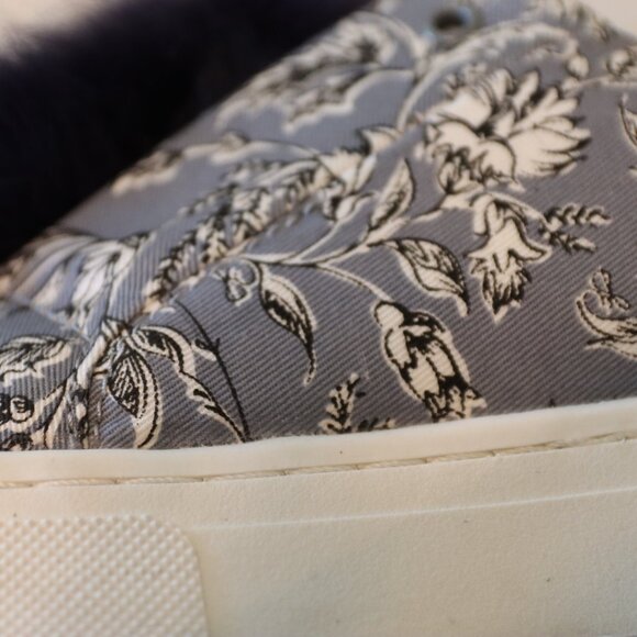 Sam Edelman Leya Sneaker  Pom Pom Slip on Sneakers Blue Denim Floral Size 9 - Picture 11 of 14